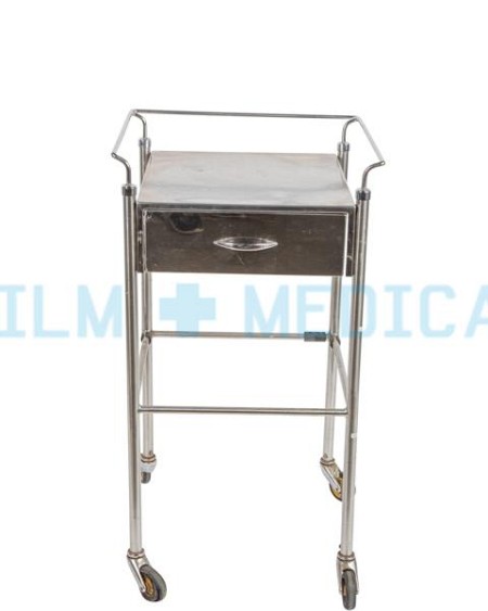 Trolley with Drawer and Rail Stainless Steel